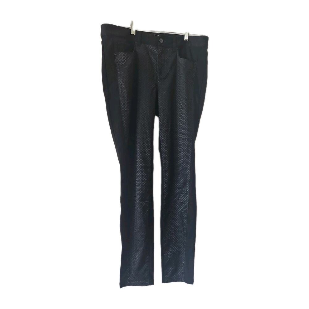 Cache Pants Women's Size 12 Geometric Jacquard Pattern In Front 5 Pocket Stretch